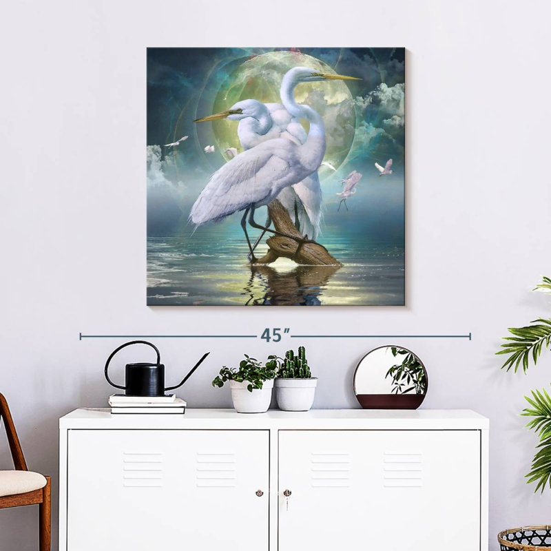 Brampt Celestial Egrets I, 30" H x 30" W