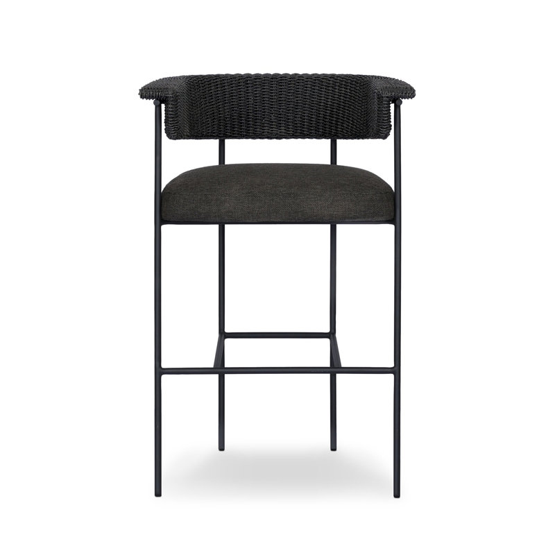 Carrie Outdoor Bar Stool, Brown, Beige, 30"
