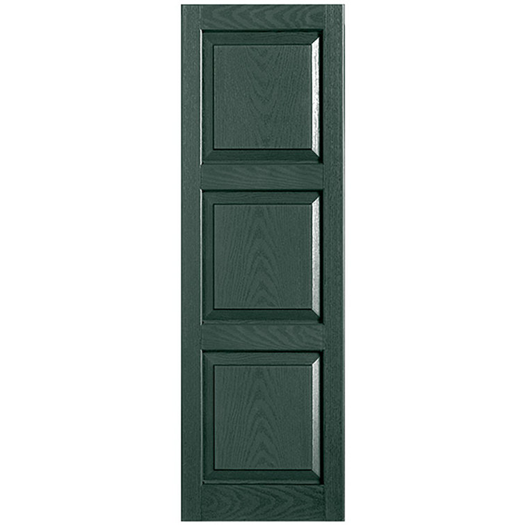 Custom Three Panel-style Raised Panel Vinyl Shutters Pair