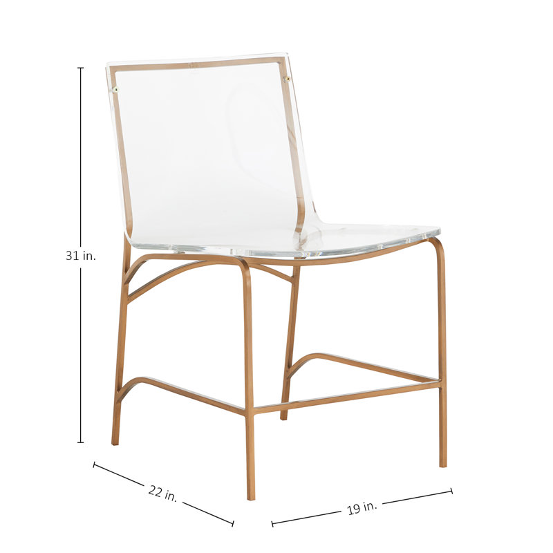 Penelope Side Chair in Clear, Gold