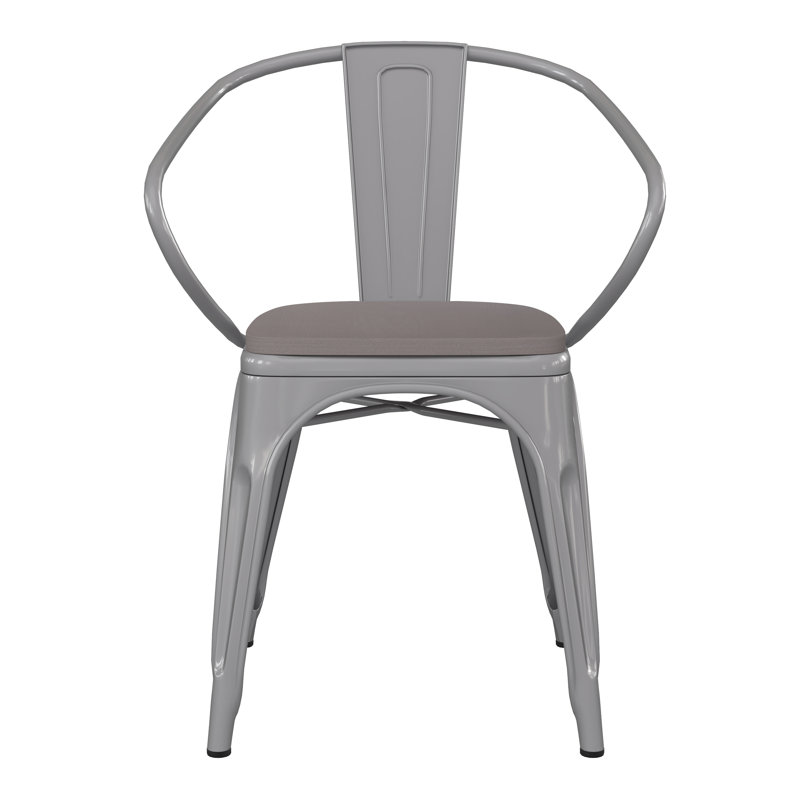 Chaise empilable Briceidy, Gris, Argent