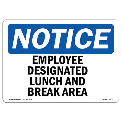 Enseigne de zone de pause-repas