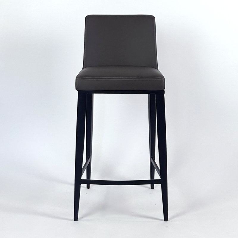 Aretha Upholstered Counter Stool with Metal Frame, Charcoal, Bar Stool (29.5" Seat Height)