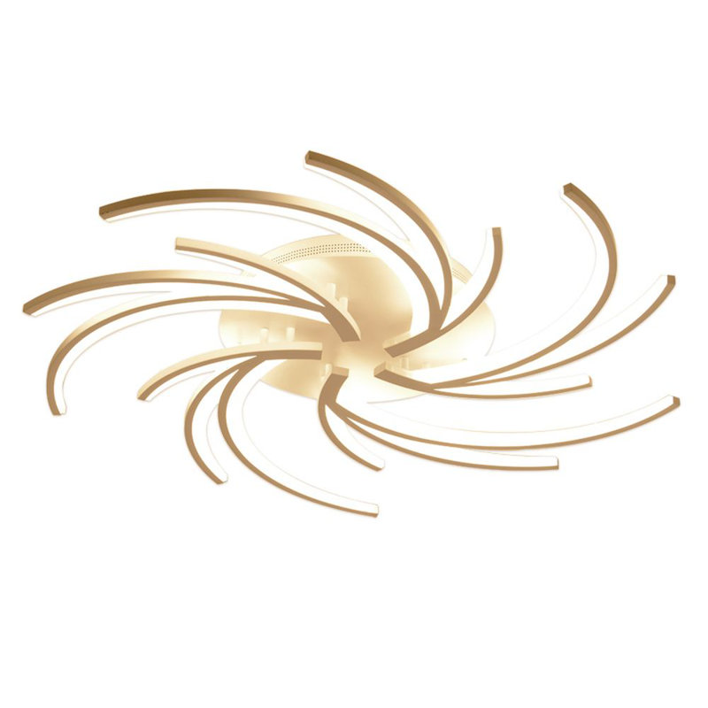Vickers Acrylic LED Flush Mount, 15cm H x 87cm W x 87cm D, Golden