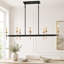 Grand lustre linéaire pour îlot de cuisine à 8 lumières 49,2 po Justyce