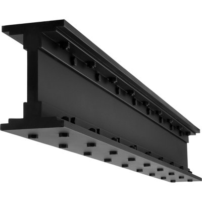 ForgeCraft Industrial Faux Steel "I" Beam with Bolts, 6"W x 9 1/2"H x 288"L, Factory Painted Black