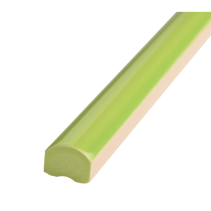 Twist 11.8" x 0.5" Glossy Ceramic Quarter Round Tile Trim in Green