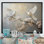 «White and Grey Birds Floral Serenity I», art mural oiseau