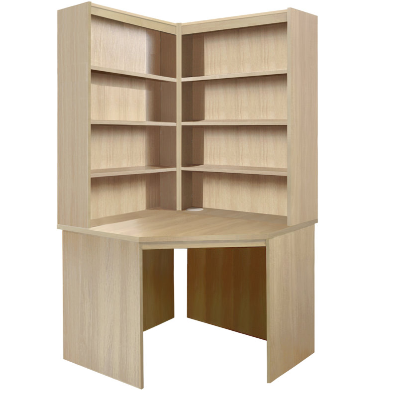 Haajar Corner Writing Desk, Oak