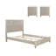 Ensemble de chambre à coucher grand lit cannelé en bois massif avec 2 tables de chevet Sawyer-1566389598-1566389568