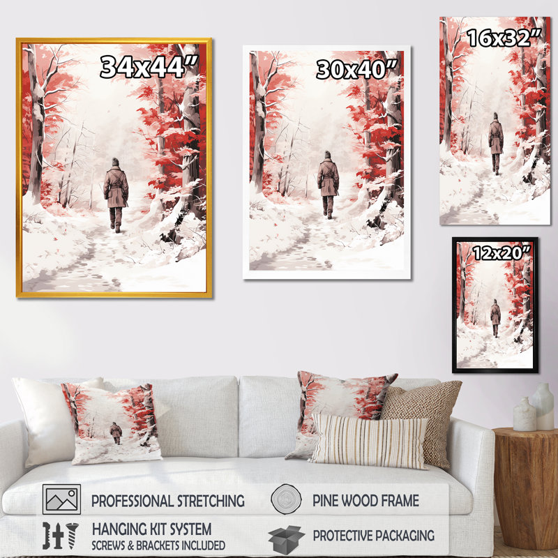 Paysage de neige de l'hiver russe - art mural paysage, Toile tendue, H 40 po x l 30 po x P 1,5 po