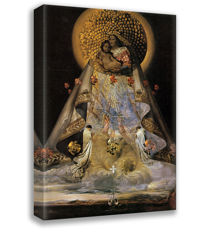Toile tendue avec châssis La Vierge de Guadalupe par Salvador Dali, H 40 po x l 28 po