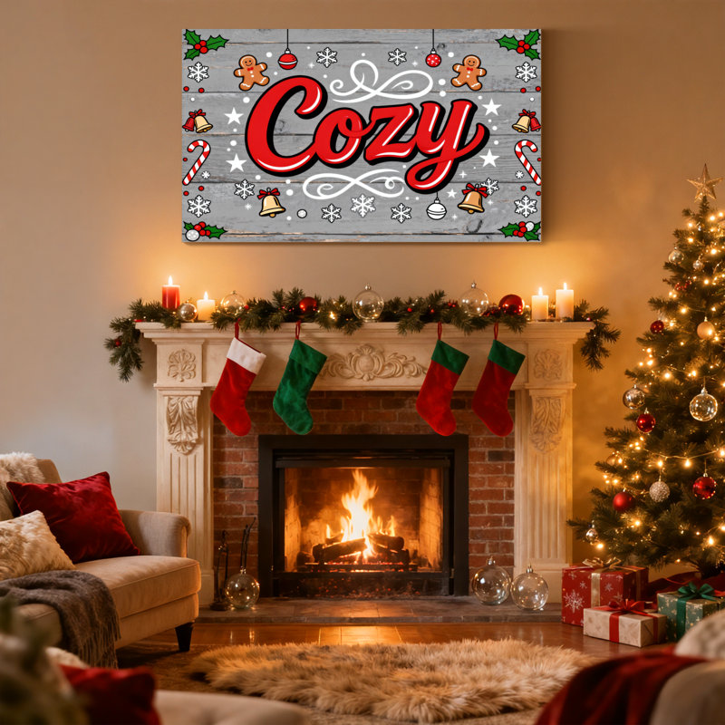 Ensemble de 3 impressions sur toile de Noël, H 16 po x l 24 po