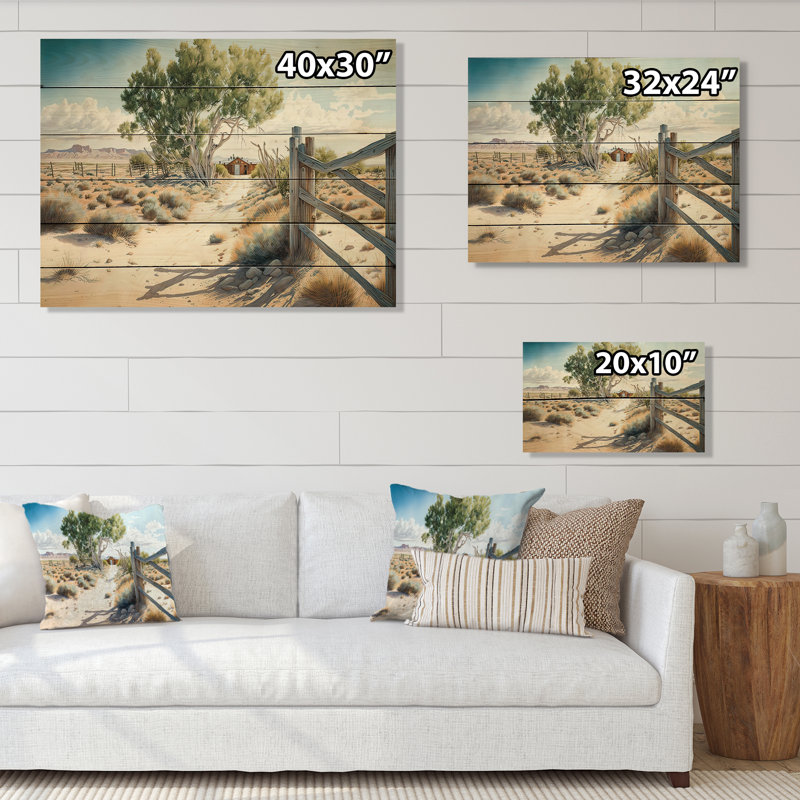 «View Of The Pasture III», reproduction sur bois sans cadre, H 30 po x l 40 po x P 1,5 po