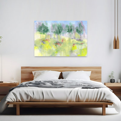 Dreamy Pastel Landscape Abstract Dreamy Impressionist Landscape Nature Wall Art Print 1 Piece Wrapped Canvas Wall Art