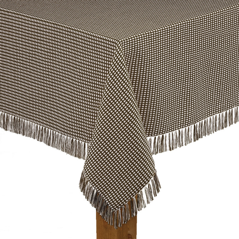 Nappe châtaigne en coton à 100 % Gingham, 70 po x 52 po, Chocolat
