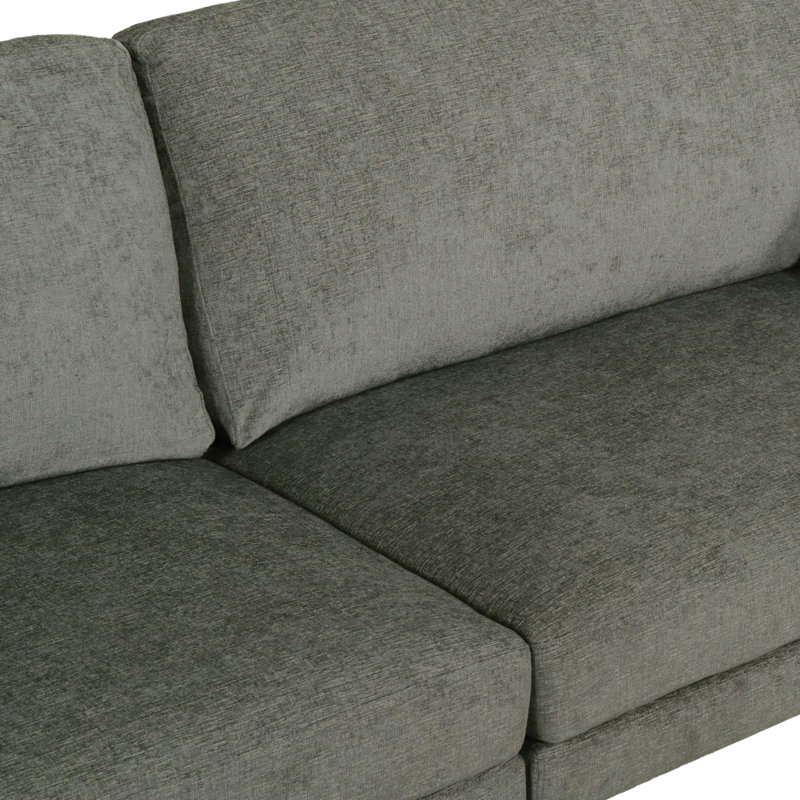 Tucker Upholstered 96.25'' Sofa, Gray Polyester
