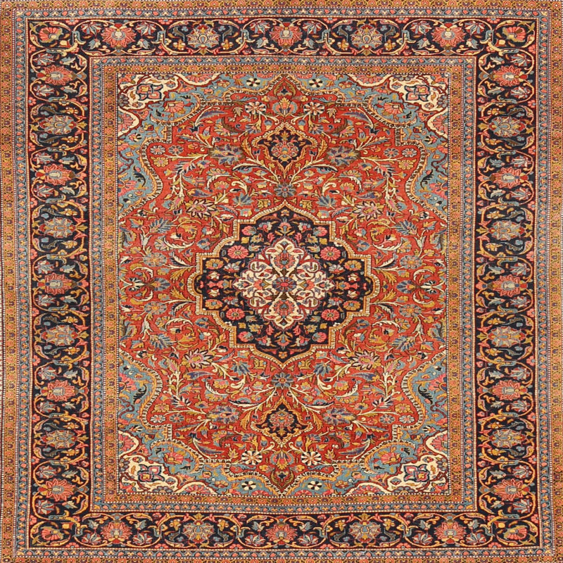 Tapis oriental brun Zunaira, Rond 6 pi
