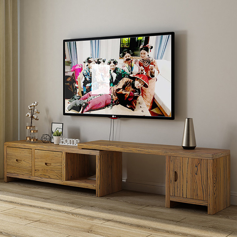 Meuble télé simple en orme télescopique