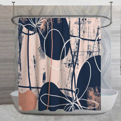 Rideau de douche à motif abstrait