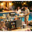 Îlot de cuisine mobile, chariot de barbecue roulant, table de four multi-usage et chariot de bar