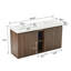 Meuble-lavabo autoportant de 60 po avec lavabo, grand meuble-lavabo autoportant avec rangement pour salle de bain moderne, lavabo double en quartz à une pièce sans drain ni robinet, KD-1570257304-1570257307