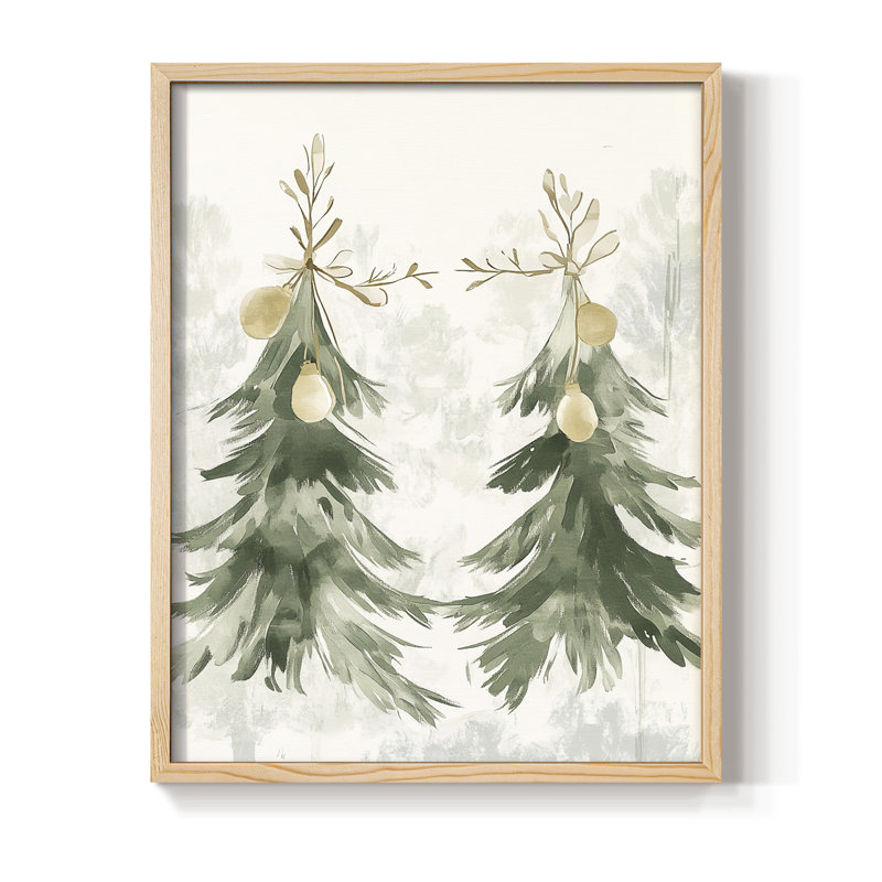 «Christmas Holiday Art» CECLXV III, reproduction d'art encadrée - bois massif, Naturel, H 11 po x l 9 po