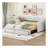 Twin XL to King Size Upholstered Daybed with Two Drawers, Beige