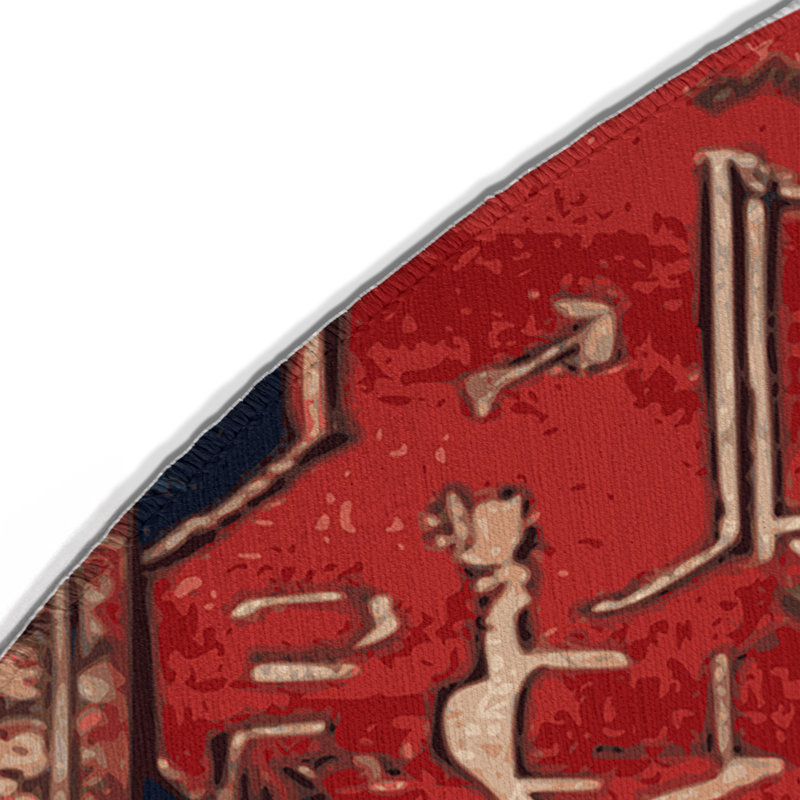 Tapis turc intérieur et extérieur brun, Rond 5 pi