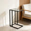 Modern C-Shaped End Table With Tempered Glass Top, Space-Saving Side Table For Sofa, Bedside Or Office, Sturdy Metal Frame, Easy Assembly, Set Of 2-328657551