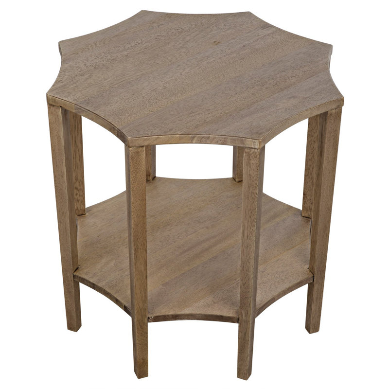 Ariana Solid Wood End Table, Washed Walnut