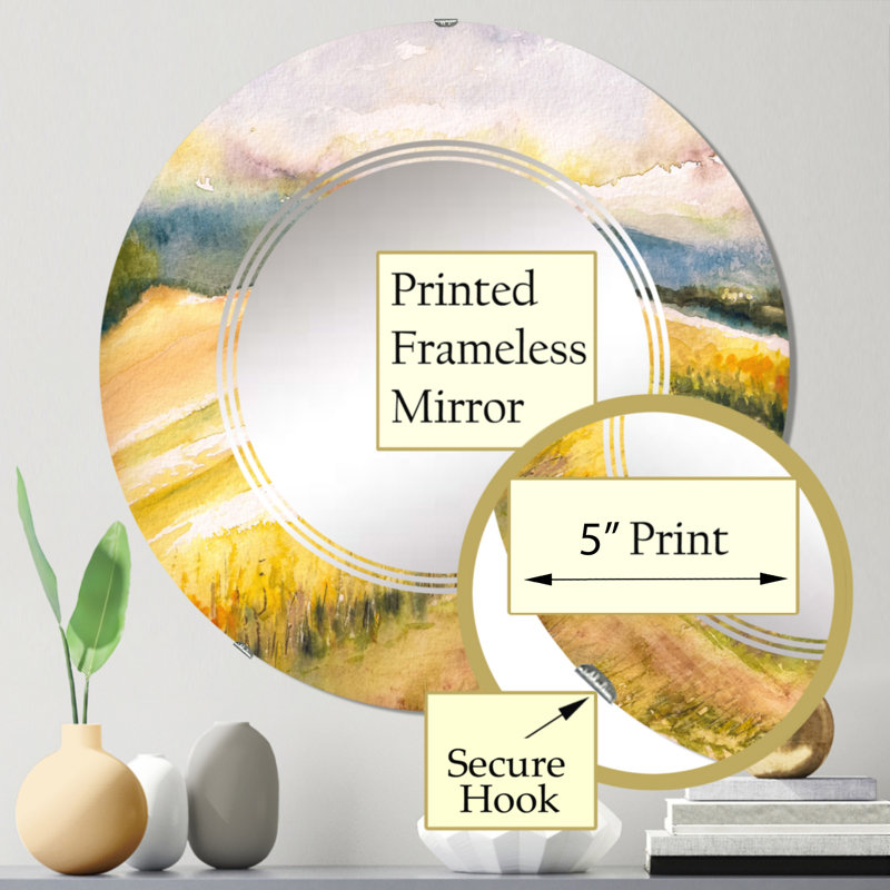 Miroir mural rond champêtre italien, 24 po x 24 po