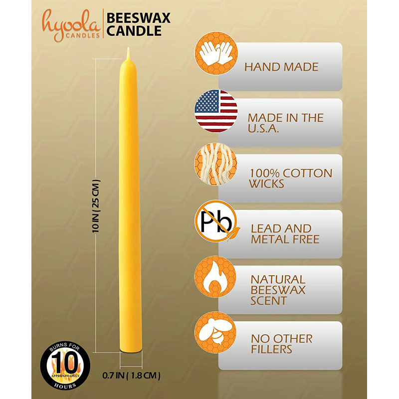 Harvest Scented Taper Candle, 10" H x 0.65" W x 0.65" D, 12, Yellow