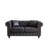 Comfortable Black Contemporary Sofa, Tech Fabric Chesterfield Design For Living Room