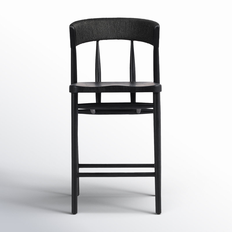 Buxton Solid Wood Bar Stool, Black, Counter Stool (26" Seat Height)