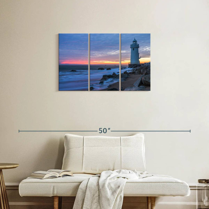 Aletra Lighthouse Sunset Landscape, 42" H x 65" W