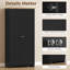 HOMCOM 172cm Wooden Storage Cabinet Cupboard With 4 Shelves Black
