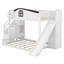 Lit superposé simple au-dessus du plancher double avec escalier et garde-robe, lit superposé pour enfants avec glissoire et rangement-1179490785