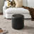 18" Wide Faux Leather Round Upholstered Ottoman-1900555103