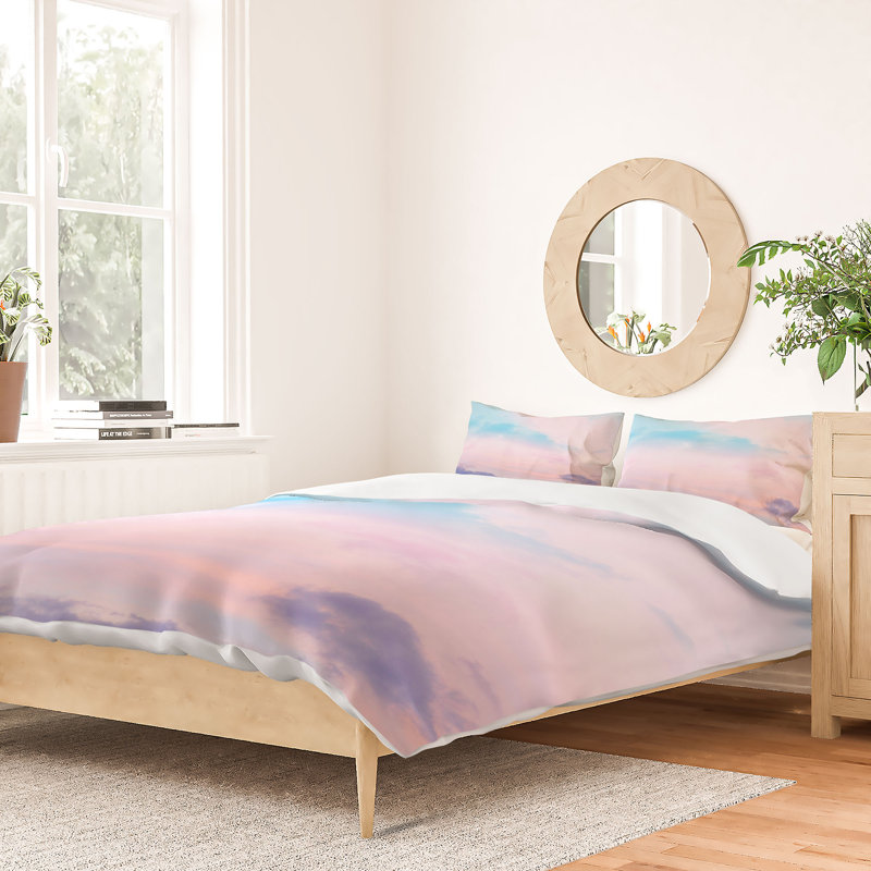 Ensemble de housse de couette en microfibre rose 3 pièces, Housse de couette très grand + 2 taies d'oreiller