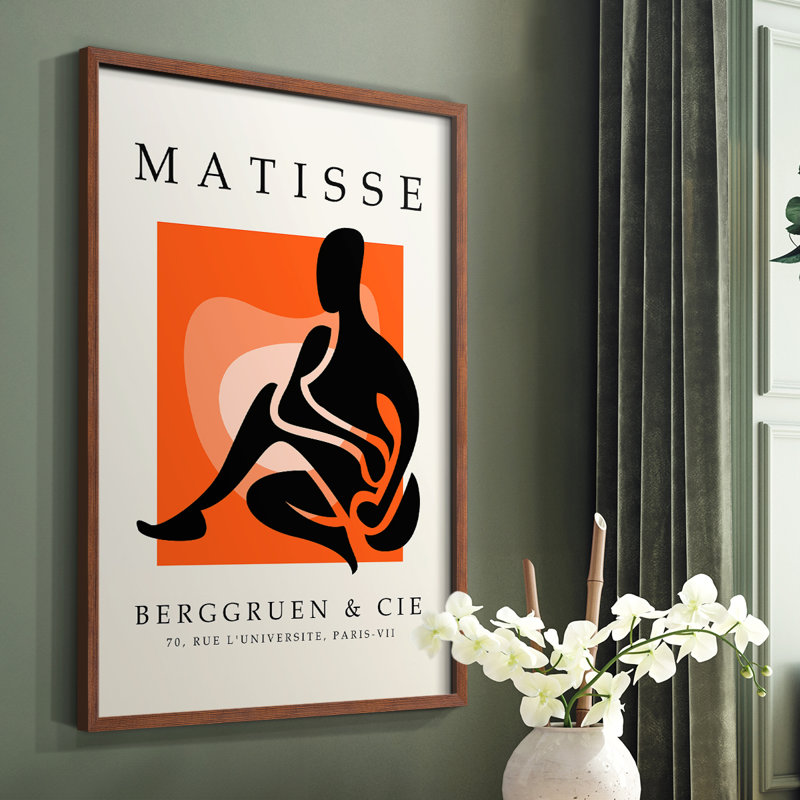 Matisse CEC XXV, reproduction encadrée - bois massif, H 20 po x l 16 po, Brun