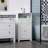 Freestanding Small Storage Cabinet with Two Drawers and Adjustable Shelf