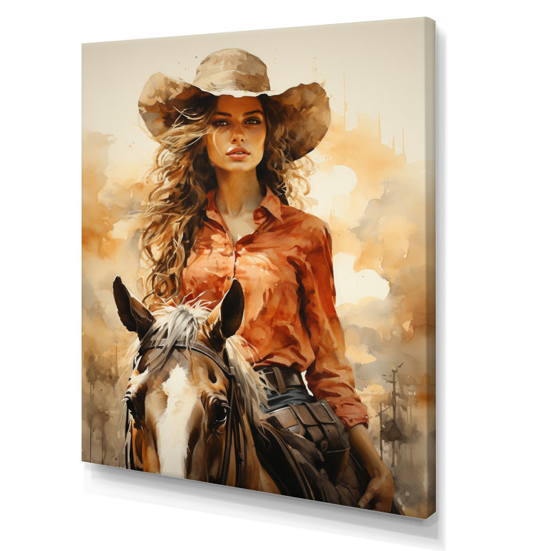 Artair Cowboy Sunset Roundup Cowboys - Cowboys, art mural encadré, H 20 po x l 12 po x P 1 po, Toile tendue