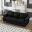 83 po Modern Classic Design 3, revêtu de cuir de vache, structure en bois massif, siège à ressorts ensachés, housse amovible noire, sous le rangement 3, coussin-1522139678