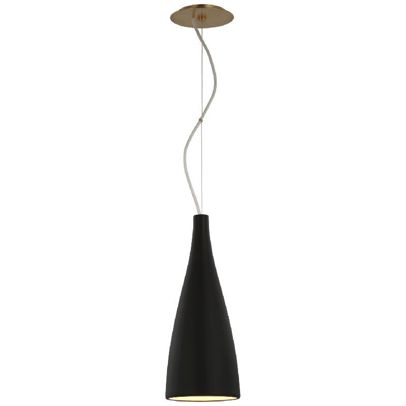 Barbara Barry Nimbus Small Pendant, Matte Black, 16" H x 6.5" W x 6.5" D