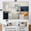 Abstrait bleu beige route collage I - ensemble de salon abstrait-107745485-107745487