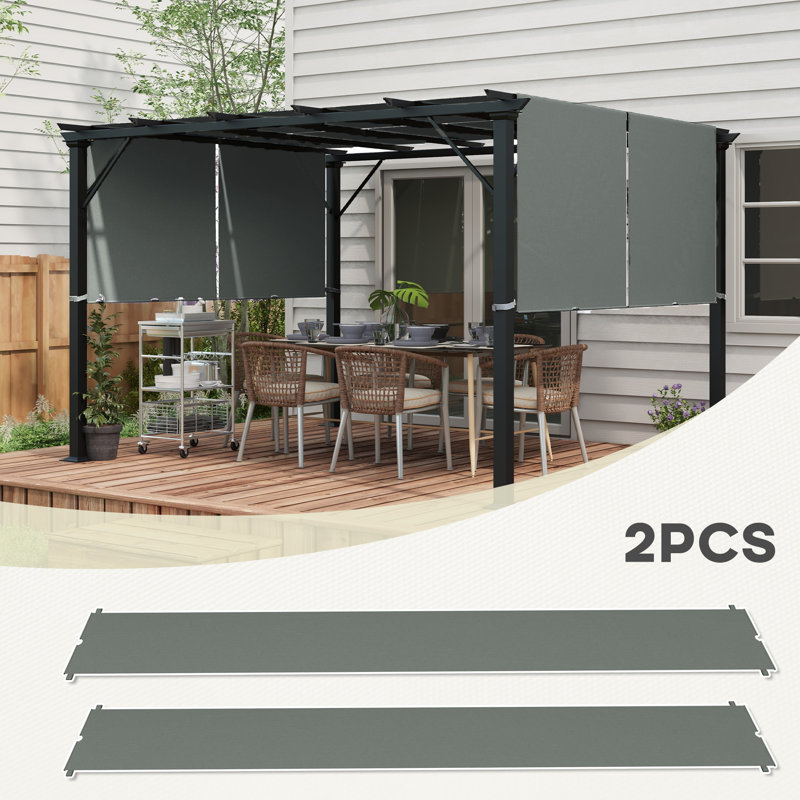 Dark Gray UV Protection Polyester Pergola Canopy Replacement