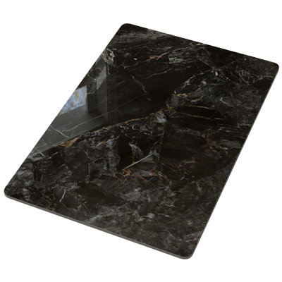 Rectangular Black Sintered Stone Table Top Overlay | Suitable For Diy Countertop Transformation