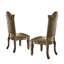 Ensemble de deux chaises d'appoint de salle à manger rembourrées en similicuir et bois