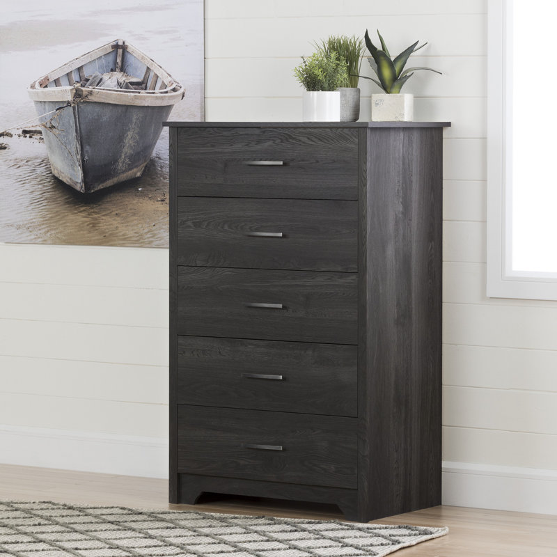 Commode 5 tiroirs Fusion, Chêne gris